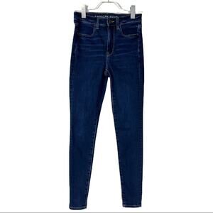 American Eagle Women's Jeans AEO Super High Rise Jeggings Dark Wash Size 4